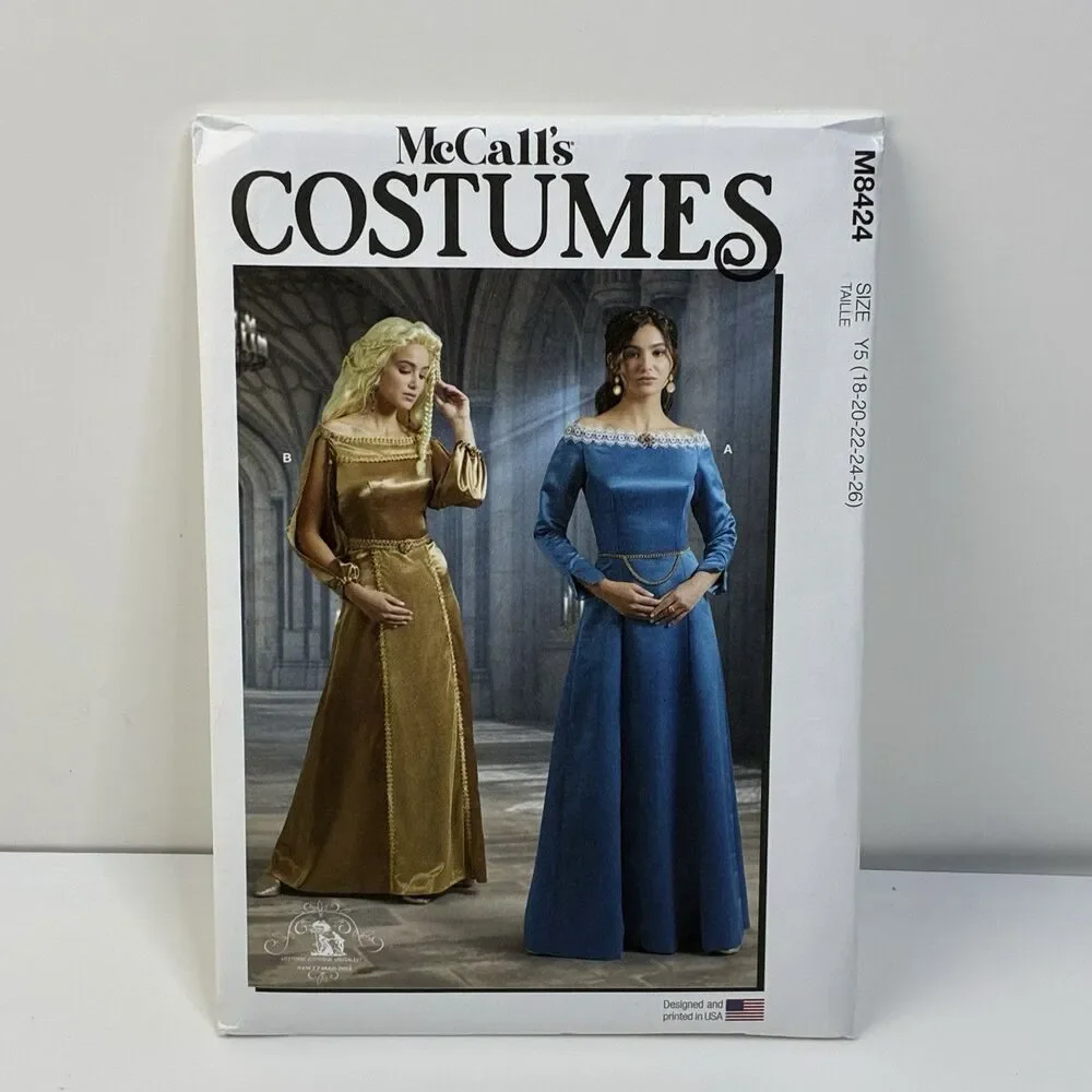 Dress Medieval Costume Cosplay Size 18-26 UNCUT Pattern m8424 Game of Thrones